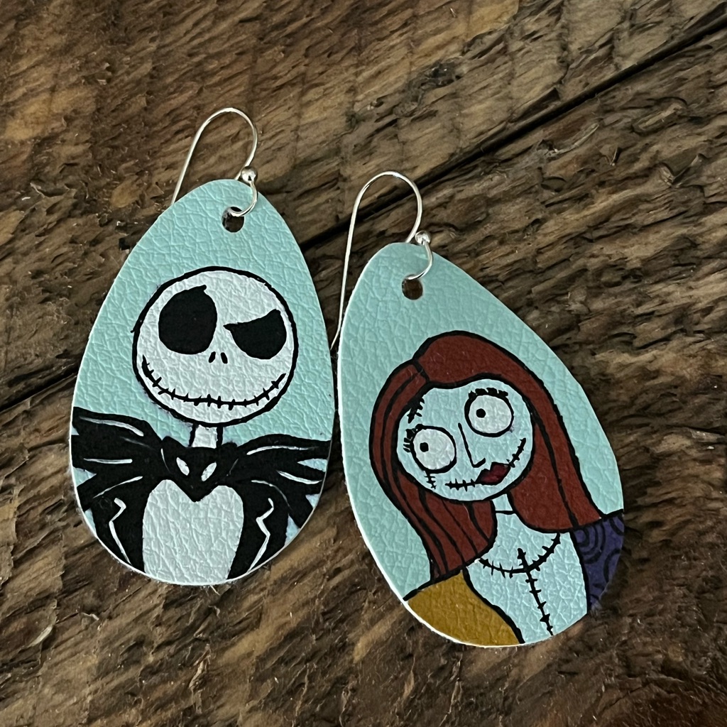 Hand Painted Unique Cartoon Earrings!!